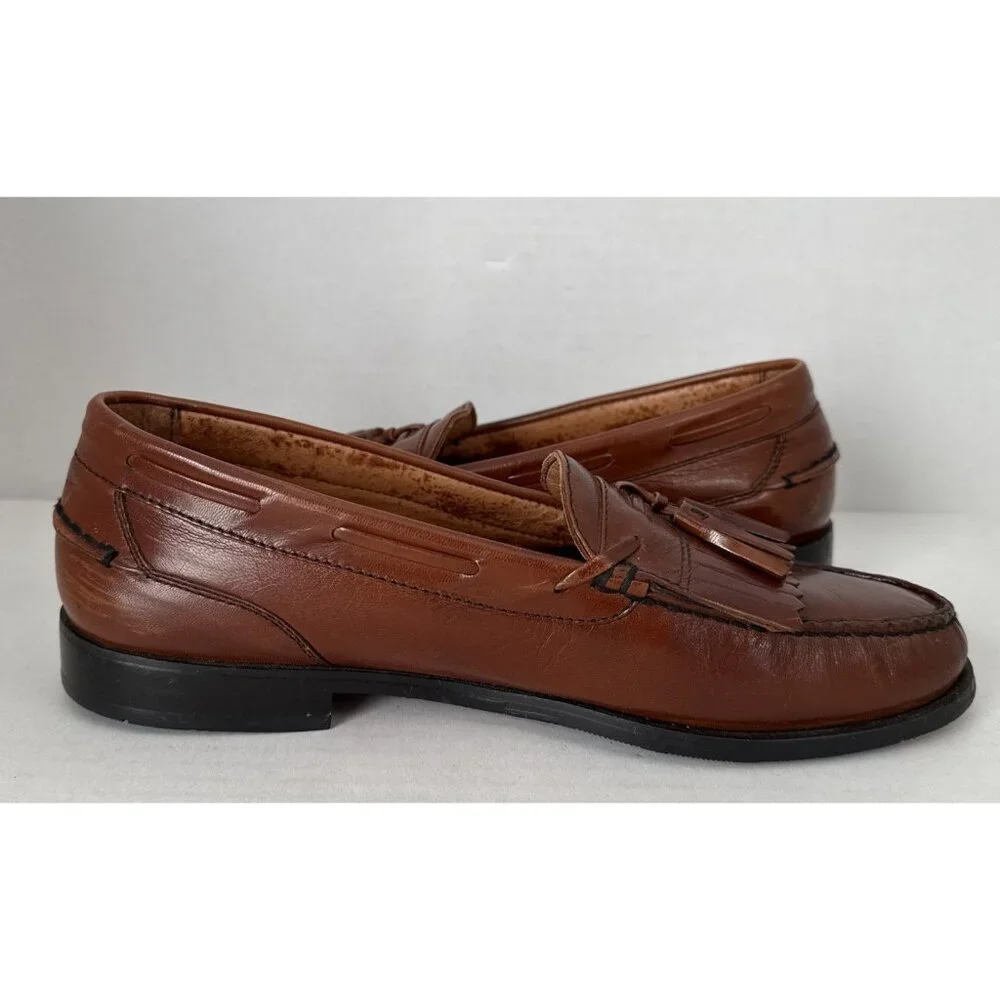 French Shriner‎ Brown Tassel Loafers 10.5 M Drexel Leather Comfort Casual Dress